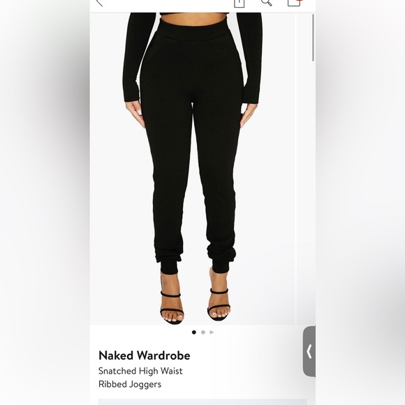 Naked Wardrobe | Snatched high waist ribbed joggers | size xs - Picture 1 of 5